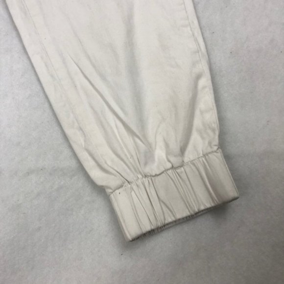 ASSEMBLY LABLE White Track Pant size 6 Elastic Hem Cotton Womens - Picture 5 of 11